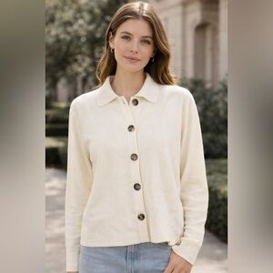 Heyton Cream Button-Up Sweater